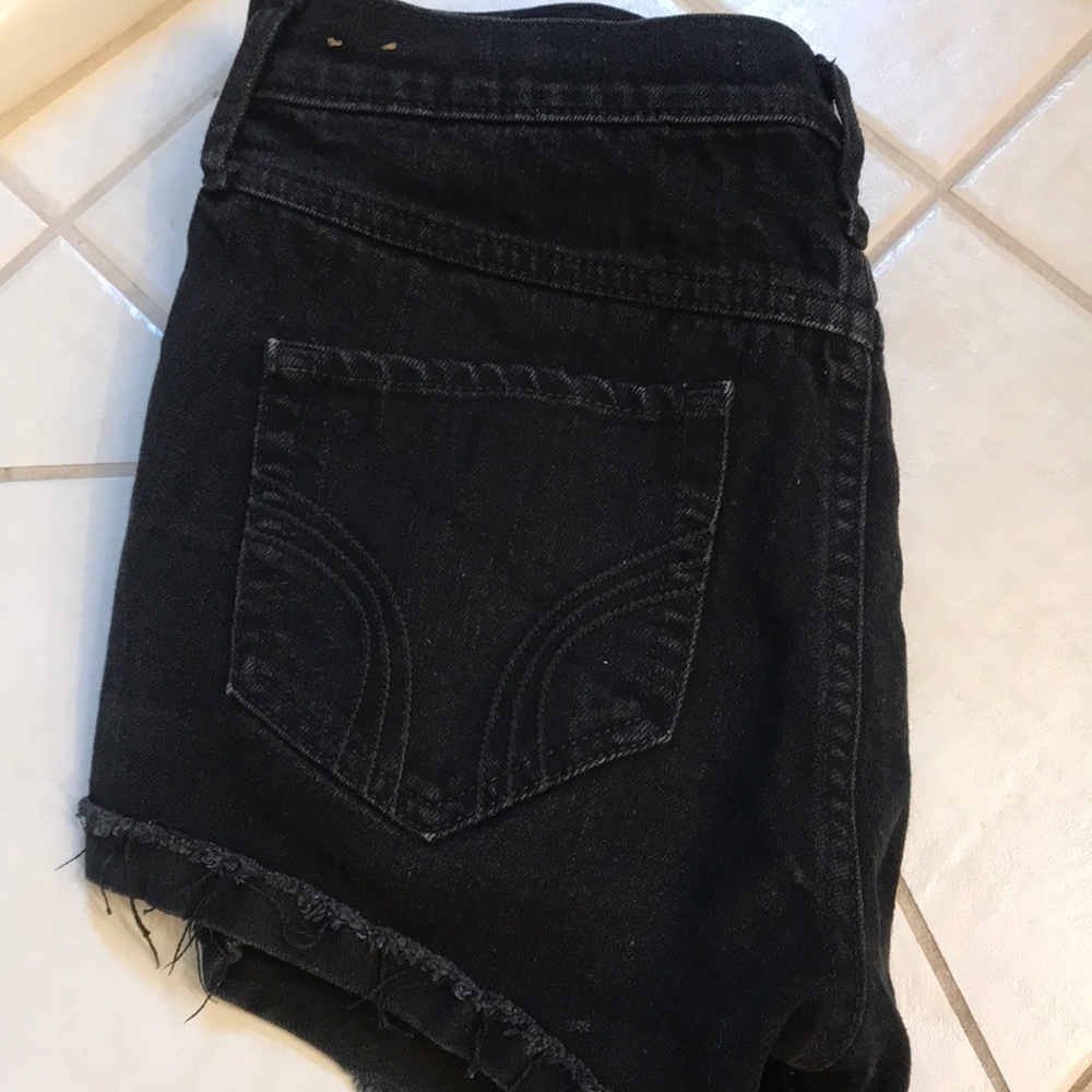 Hollister black jean shorts